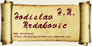 Hodislav Mrdaković vizit kartica